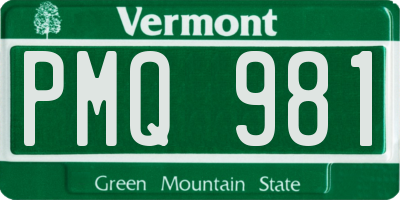 VT license plate PMQ981
