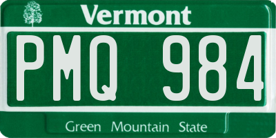 VT license plate PMQ984