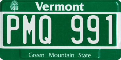 VT license plate PMQ991