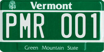 VT license plate PMR001
