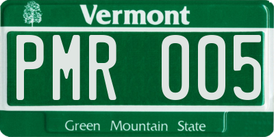 VT license plate PMR005