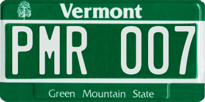 VT license plate PMR007