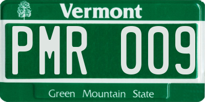 VT license plate PMR009