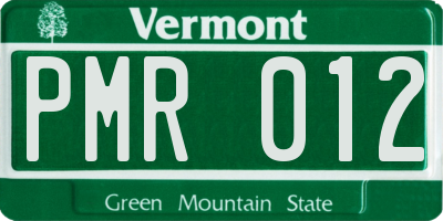 VT license plate PMR012