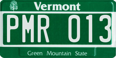 VT license plate PMR013