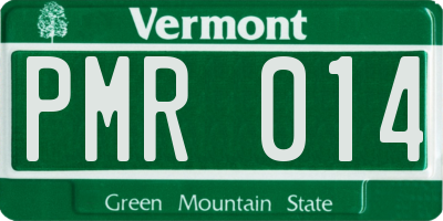 VT license plate PMR014