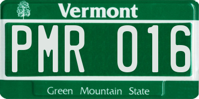 VT license plate PMR016