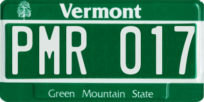 VT license plate PMR017