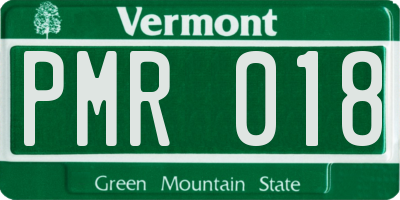 VT license plate PMR018