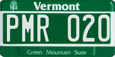 VT license plate PMR020