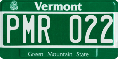 VT license plate PMR022