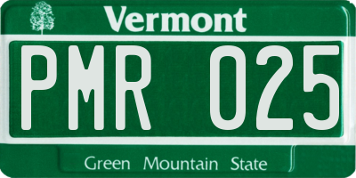 VT license plate PMR025