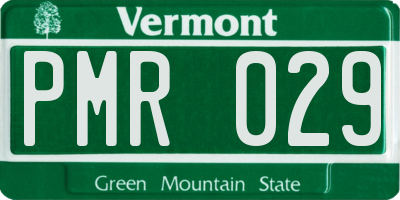 VT license plate PMR029