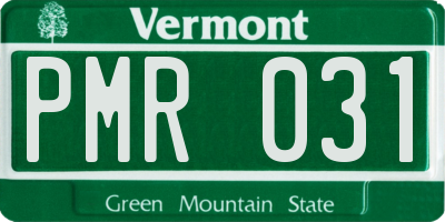 VT license plate PMR031