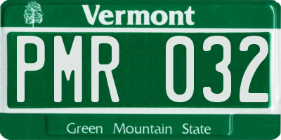 VT license plate PMR032