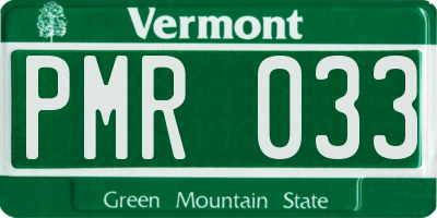 VT license plate PMR033