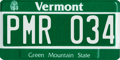VT license plate PMR034