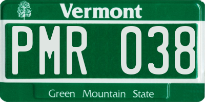 VT license plate PMR038