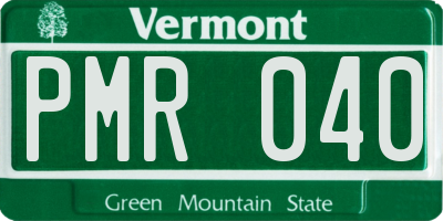 VT license plate PMR040