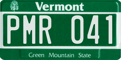 VT license plate PMR041