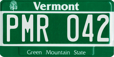 VT license plate PMR042