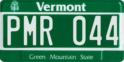 VT license plate PMR044
