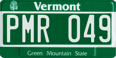 VT license plate PMR049