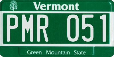 VT license plate PMR051