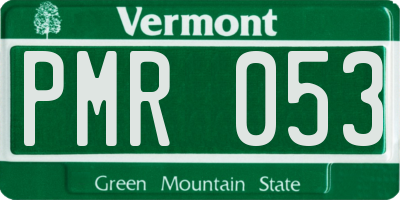 VT license plate PMR053