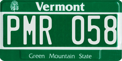 VT license plate PMR058