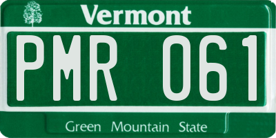 VT license plate PMR061