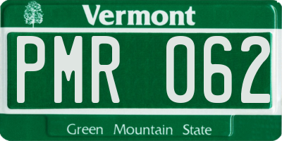 VT license plate PMR062
