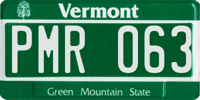 VT license plate PMR063