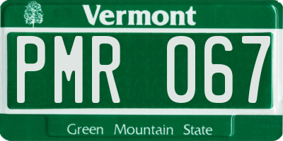VT license plate PMR067