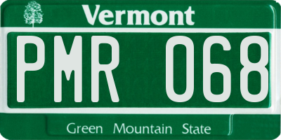 VT license plate PMR068