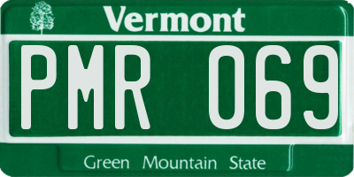 VT license plate PMR069
