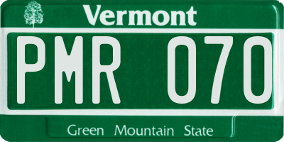 VT license plate PMR070