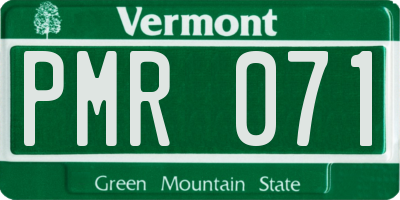 VT license plate PMR071