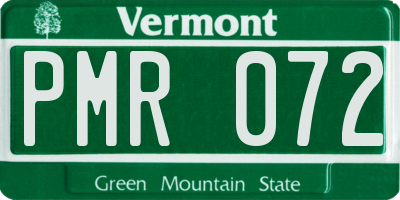 VT license plate PMR072