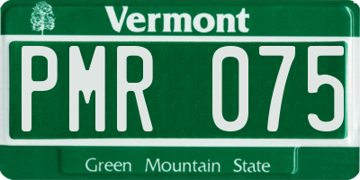 VT license plate PMR075