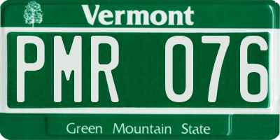 VT license plate PMR076