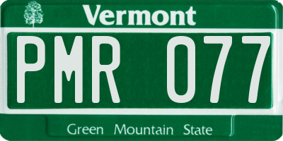 VT license plate PMR077