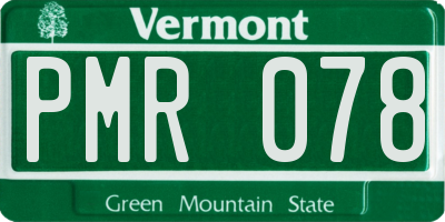 VT license plate PMR078