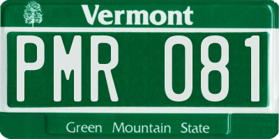 VT license plate PMR081