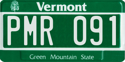 VT license plate PMR091