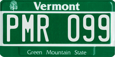 VT license plate PMR099