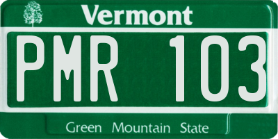 VT license plate PMR103