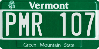VT license plate PMR107