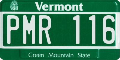 VT license plate PMR116