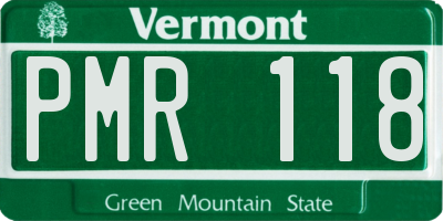VT license plate PMR118